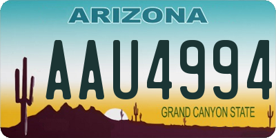 AZ license plate AAU4994