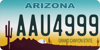 AZ license plate AAU4999