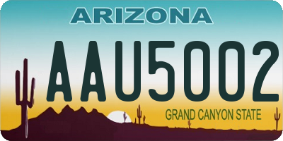 AZ license plate AAU5002