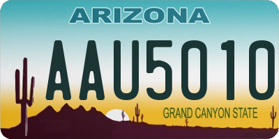AZ license plate AAU5010