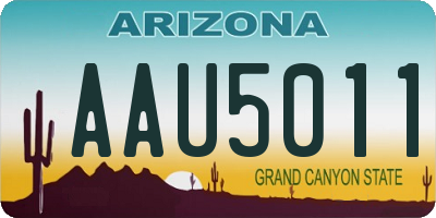 AZ license plate AAU5011