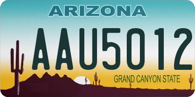 AZ license plate AAU5012
