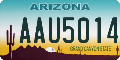 AZ license plate AAU5014
