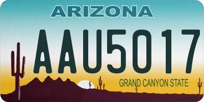 AZ license plate AAU5017