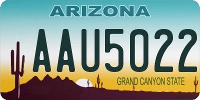 AZ license plate AAU5022