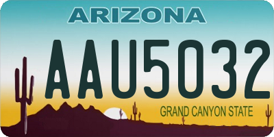 AZ license plate AAU5032