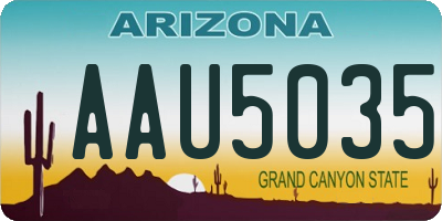 AZ license plate AAU5035