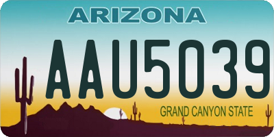 AZ license plate AAU5039