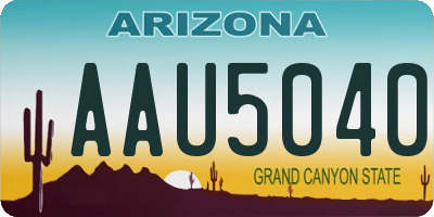 AZ license plate AAU5040