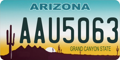 AZ license plate AAU5063