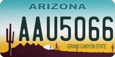 AZ license plate AAU5066