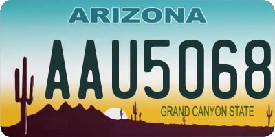 AZ license plate AAU5068