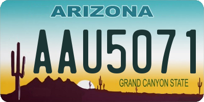 AZ license plate AAU5071