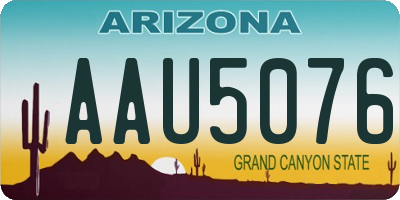 AZ license plate AAU5076