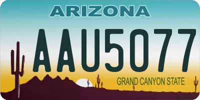 AZ license plate AAU5077