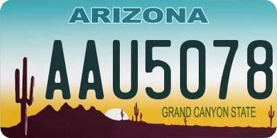 AZ license plate AAU5078