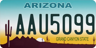 AZ license plate AAU5099