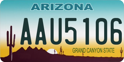 AZ license plate AAU5106