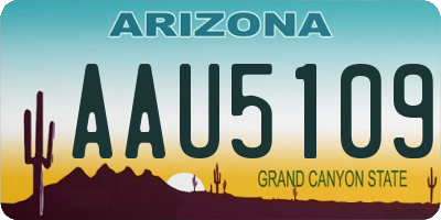 AZ license plate AAU5109