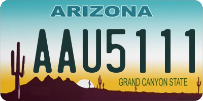 AZ license plate AAU5111