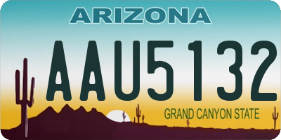 AZ license plate AAU5132