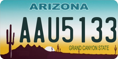 AZ license plate AAU5133