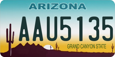 AZ license plate AAU5135