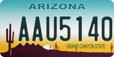 AZ license plate AAU5140