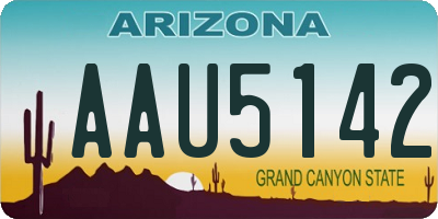AZ license plate AAU5142