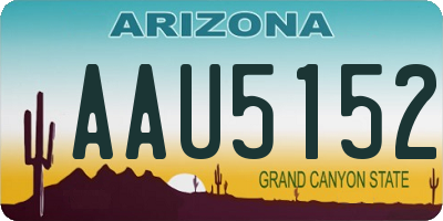 AZ license plate AAU5152