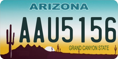 AZ license plate AAU5156