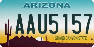 AZ license plate AAU5157