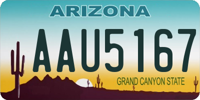 AZ license plate AAU5167