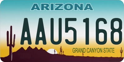 AZ license plate AAU5168
