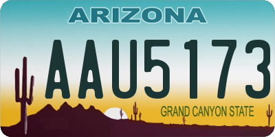 AZ license plate AAU5173