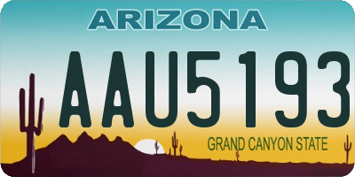 AZ license plate AAU5193