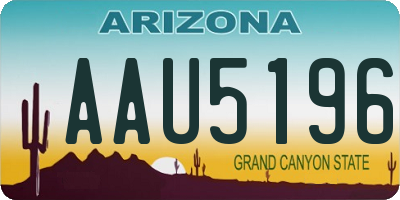 AZ license plate AAU5196