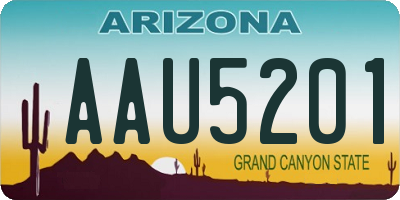 AZ license plate AAU5201