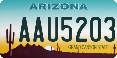 AZ license plate AAU5203