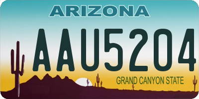 AZ license plate AAU5204