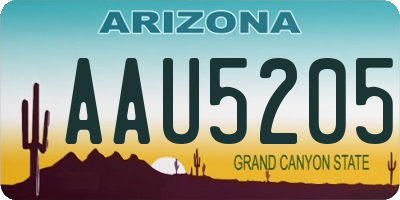 AZ license plate AAU5205