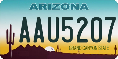 AZ license plate AAU5207