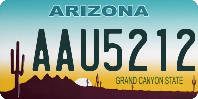 AZ license plate AAU5212