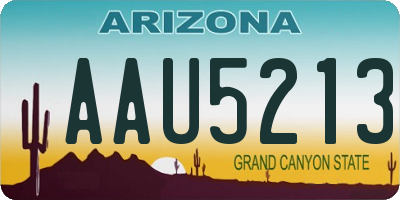 AZ license plate AAU5213