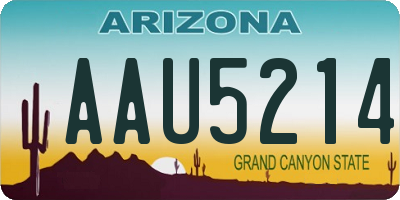 AZ license plate AAU5214