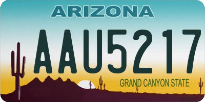 AZ license plate AAU5217