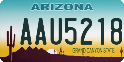 AZ license plate AAU5218