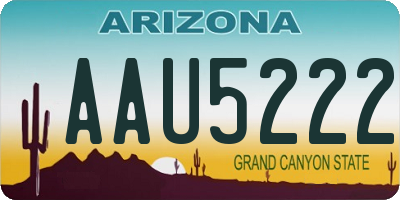 AZ license plate AAU5222