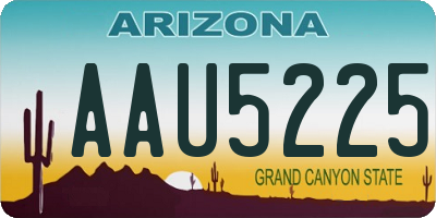 AZ license plate AAU5225