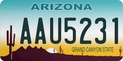 AZ license plate AAU5231